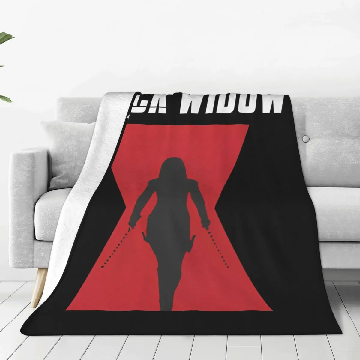 Black Widow Hourglass Silhouette Warm  Blanket Camping Plush Throw Blanket Print Couch Chair Flannel Bedspread Sofa Bed Cover