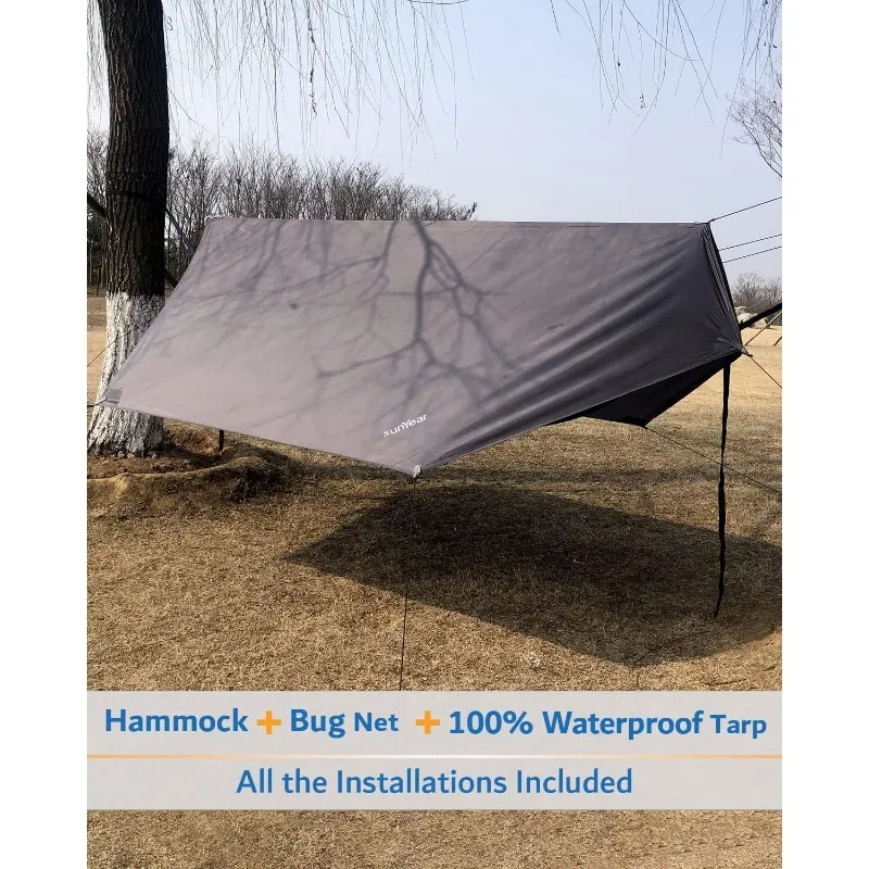 2026 All-Weather Waterproof Coating Quick-Dry Material Ideal Camping Hammock For Rainy Camping
