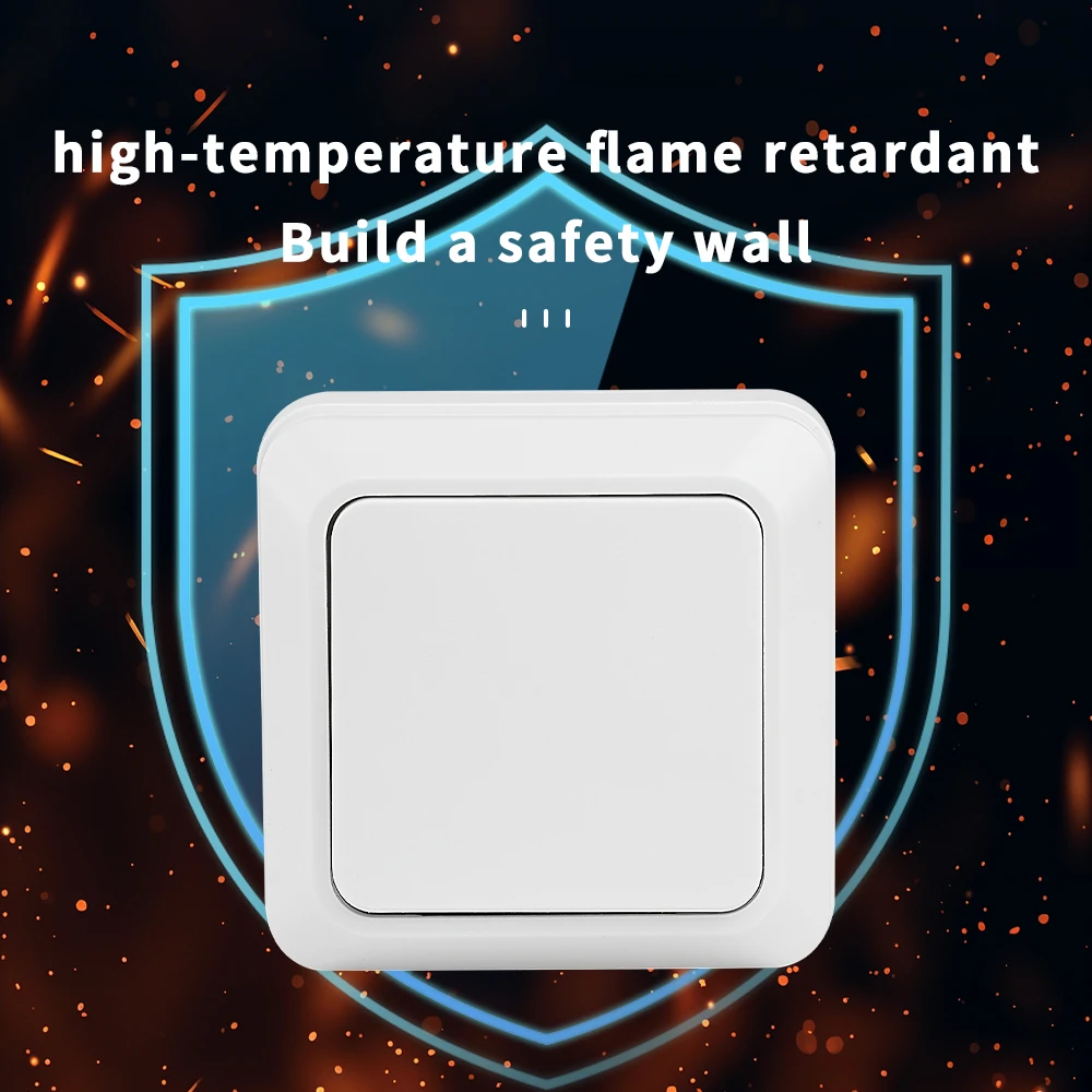 White Button Light Switch Wall Mounted