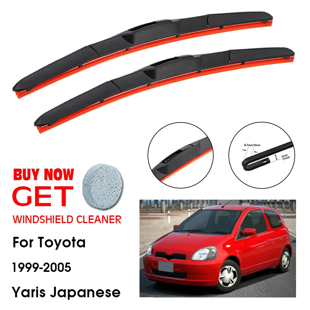 

Car For Toyota Yaris Japanese 21"+14" 1999-2005 Front Window Washer Windscreen Windshield Silica Gel Wiper Blades Accessories