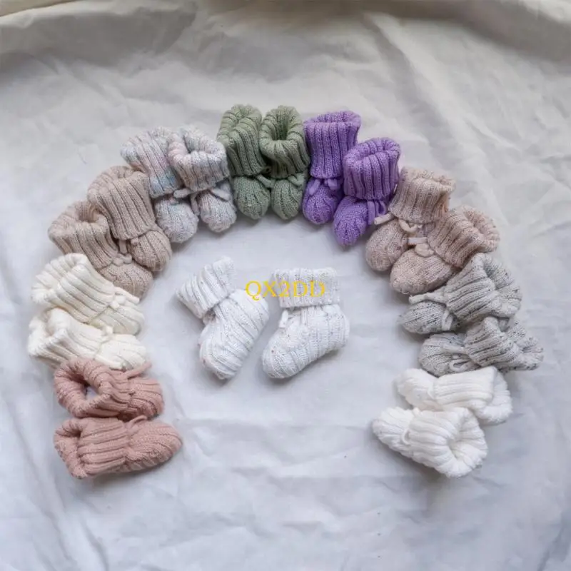 Baby Booties Newborn First Walkers Soft Knit Socks Warm Knitted Crib Shoes
