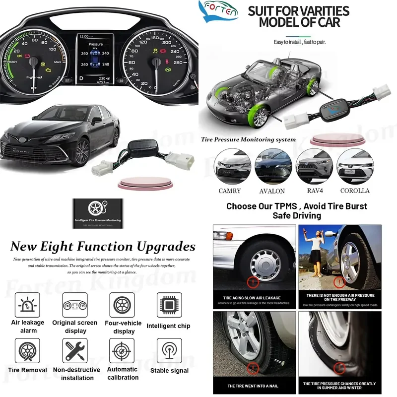 TPMS Tire Pressure Monitoring System Intelligent For Camry 2018-2020 RAV4 2019-20 For Corolla Cross/ Altis 2019-2022