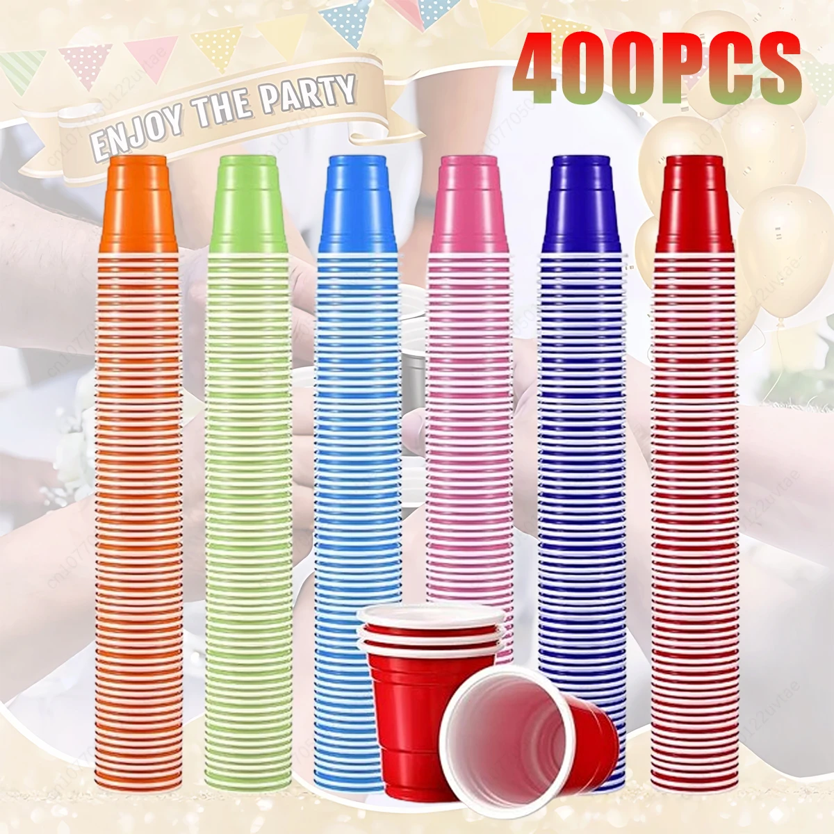 2 Oz Plastic Spirits Cups Party Two Colour Cups Table Tennis Card Head Packaging Game Cups Bar Tasting Cups Small Drinking Cups