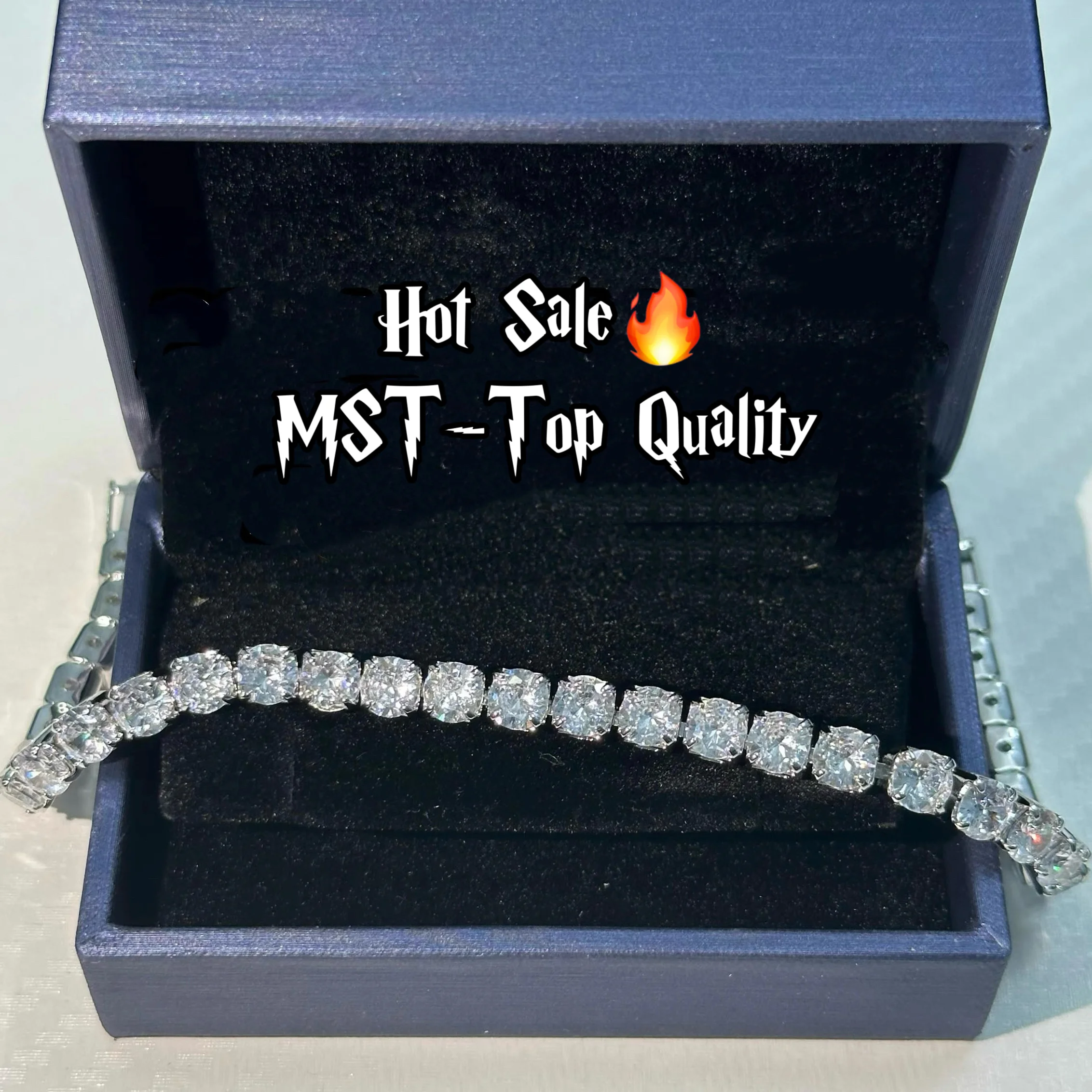 

MST BLING American Sle Теннисный браслет High Street Хип-хоп Лунный свет Встроенный бриллиант Модный легкий роскошный еврейский...
