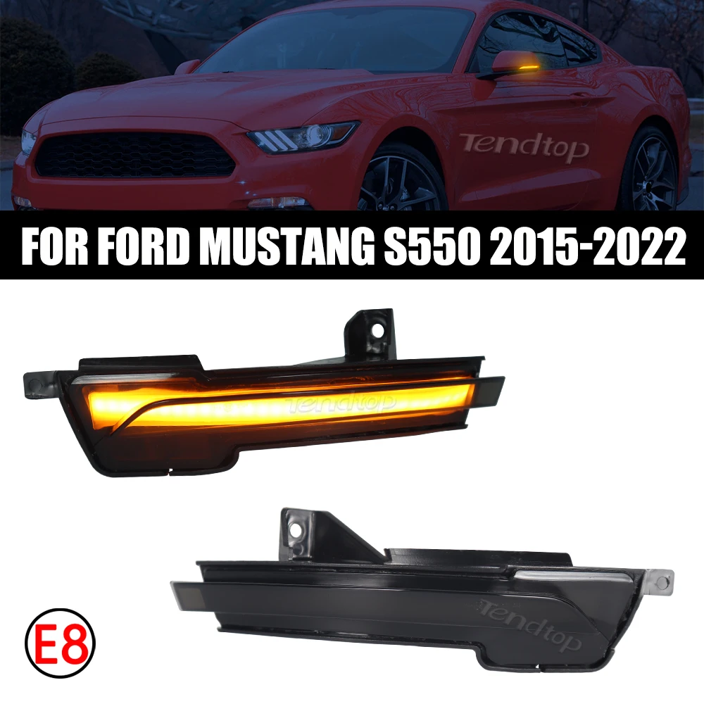 2pcs Dynamic Turn Signal Lamps LED Dynamic Side Mirror Sequential Light For Ford Mustang S550 2015-2022 6th Generation