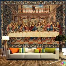 Jesus A Última Ceia Tapeçaria Tapeçaria De Parede De Natal Páscoa Wall Decor Room Decor Cristo Decoração De Casa Grande Tecido Vintage