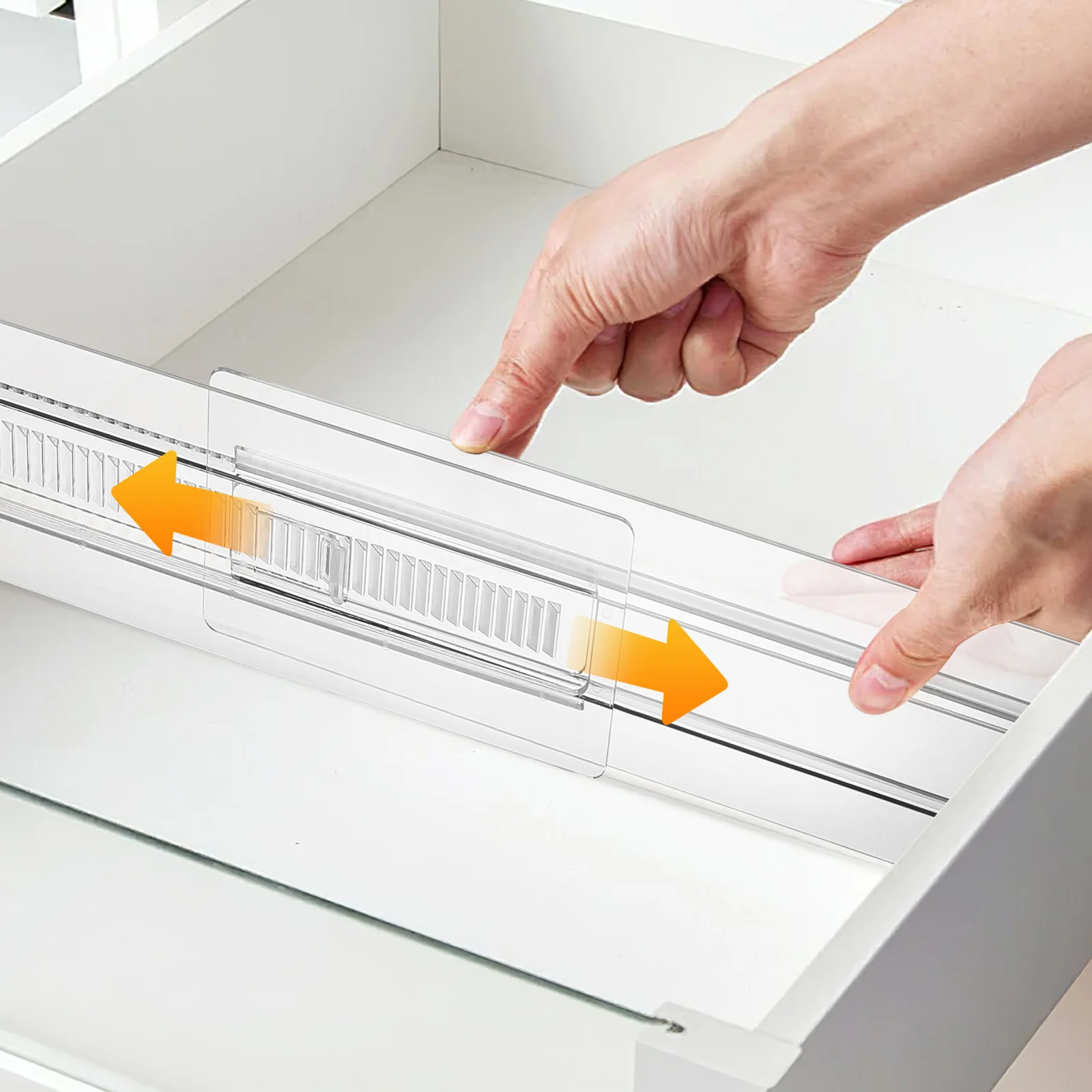 6 pcs Plastic Drawer Dividers Clear Adjustable Expandable Organizer For Kitchen Bedroom Sock Underwear Storage Drawer Divider