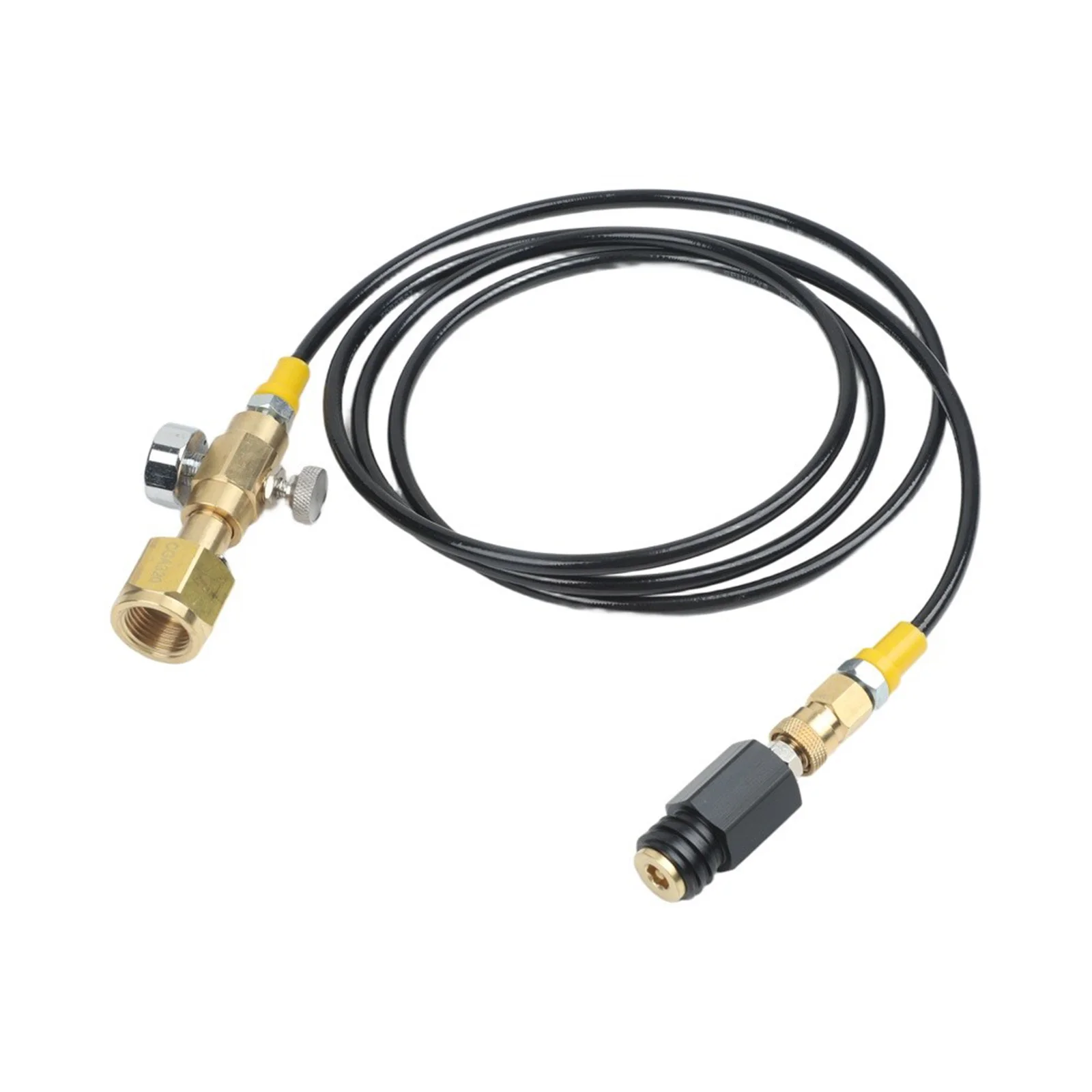 CGA320 Cylinder Refill Adapter Hose for Sodastream Machines with Quick Connect and 6mm Diameter DN3 High Pressure Hose
