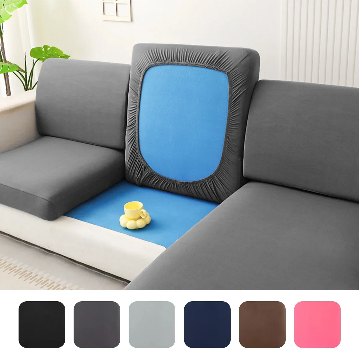 1 funda de sofá elástica de seda de leche sólida, funda de sofá Universal para las cuatro estaciones