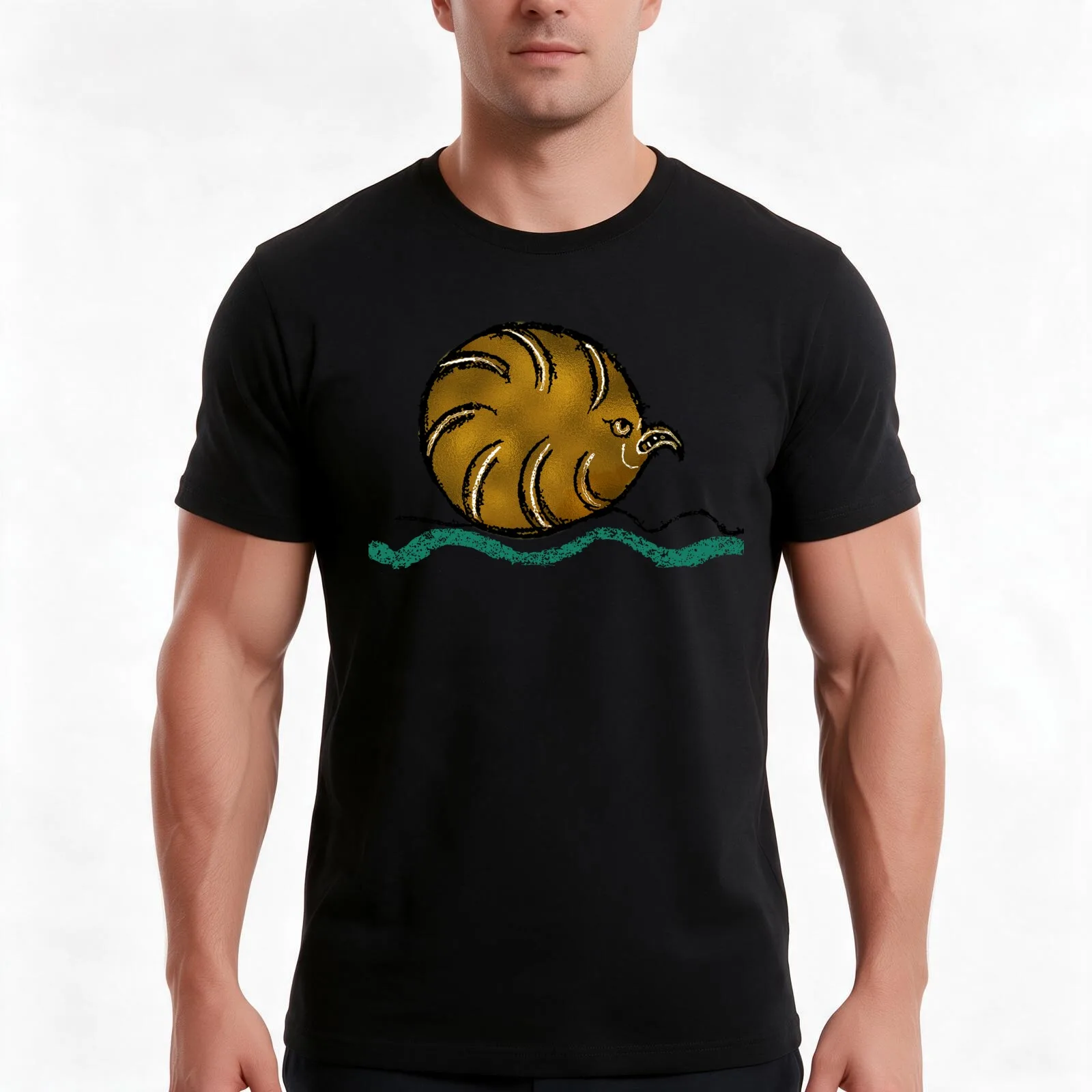 The oyster as rappresented in Middle Ages T-Shirt, Summer Casual Cotton Tee, Oversized Streetwear Tops, Vintage Graphic Print