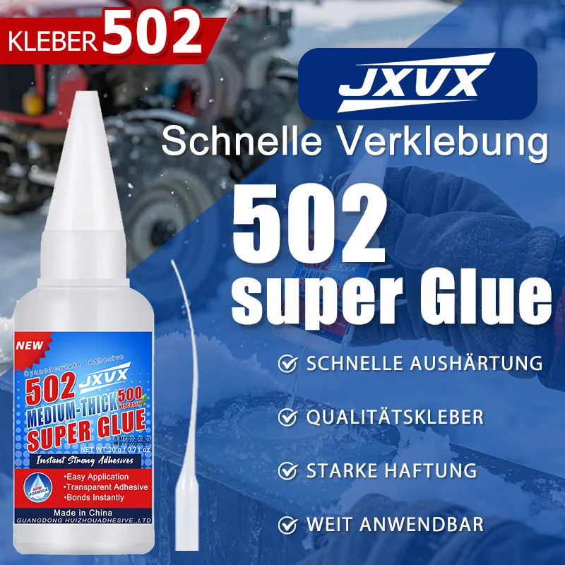 JXVX 1-5pcs Professional 502 Super Glue Extra Strong Fast Instant Adhesive Cyanoacrylate Quick Dry Instant Strong Bond Adhesive Hardware Metal Cars Wood Craft Hobby Seconds Bond.