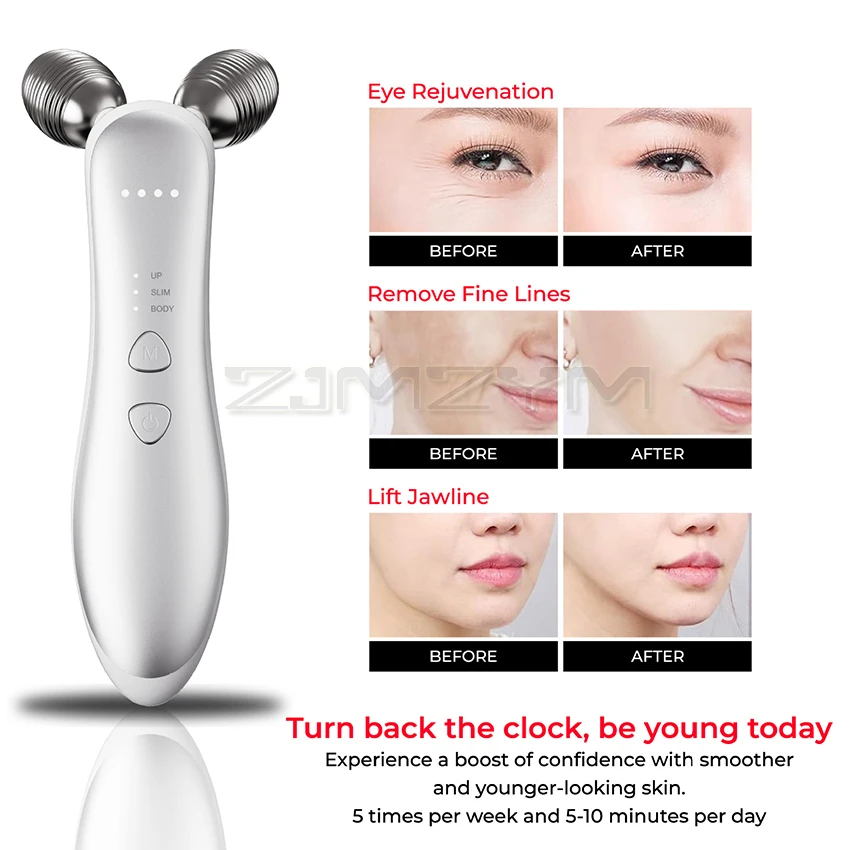 Face Lifting Machine Facial Massager Microcurrent Roller Skin Tightening Rejuvenation Double Chin Removal Beauty Device