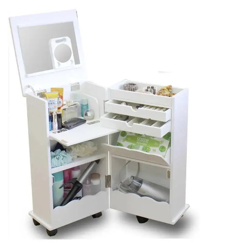 Japanese Style Folding Dressing Table,Storage Cabinet,Integrated Bedroom,Small Apartment,Simple Mini Flip Mobile Makeup Table