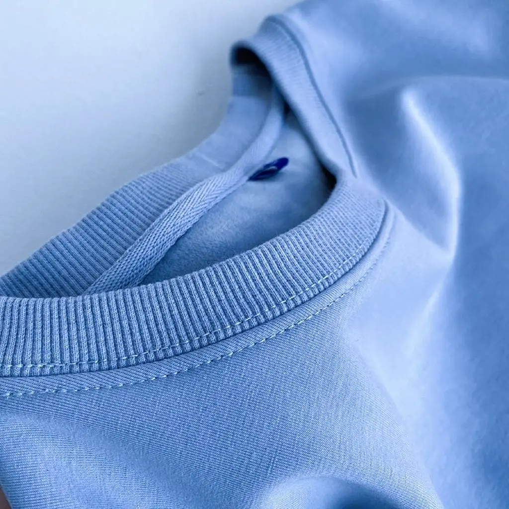 600G Pure Cotton Fleece-lined Thick Non-Inverted Velvet Heavy Solid Color round Neck Sweater Thermal Base Couple Sweater
