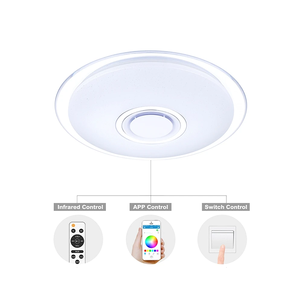 30W 40CM Diameter LED Ceiling Smart Lights RGB Dimmable APP Remote Control BT Music Speaker Bedroom Lamp