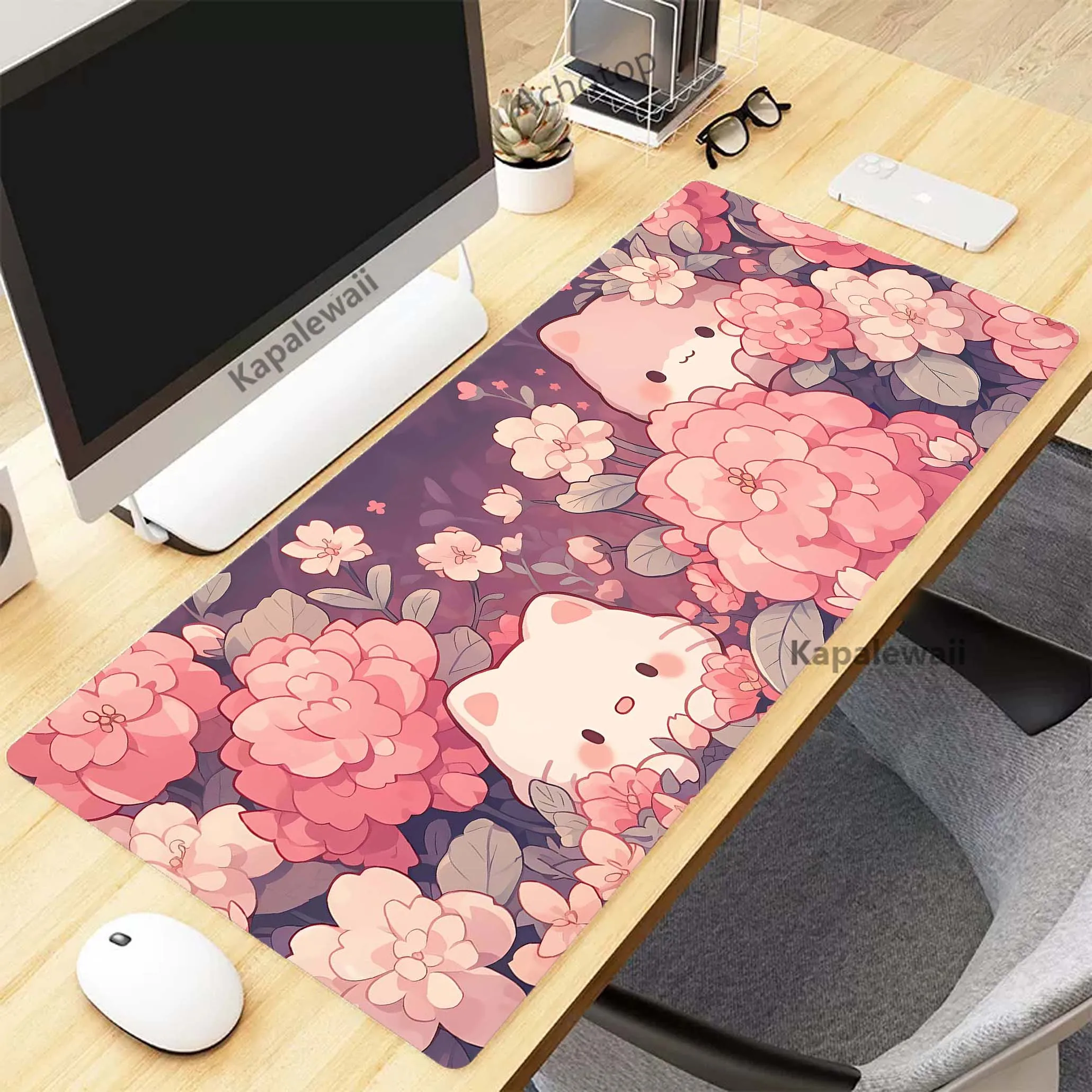 

Cute Kawaii Cat Bright Color Mouse Pad Gaming Laptop Game Mouse Mat Mousepad коврик для мыши Desk Mat Speed Keyboard Pads 90x40