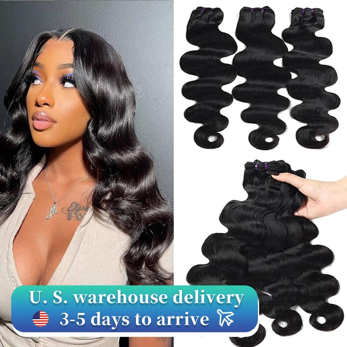 20 22 22Inch Bundles Human Hair Body Wave 3 Bundles Body Wave Bundles Human Hair 16A 100% Unprocessed Brazilian Virgin Hair Hair