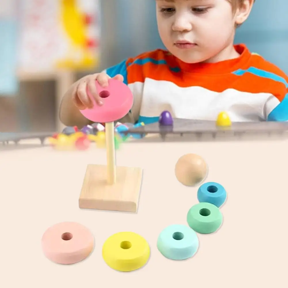 Kids Rainbow Stacking Ring Tower Stacking Folding Cup Stapelring Blocks Wood Plastic Toddler Toy Baby Infant Toys ﻿