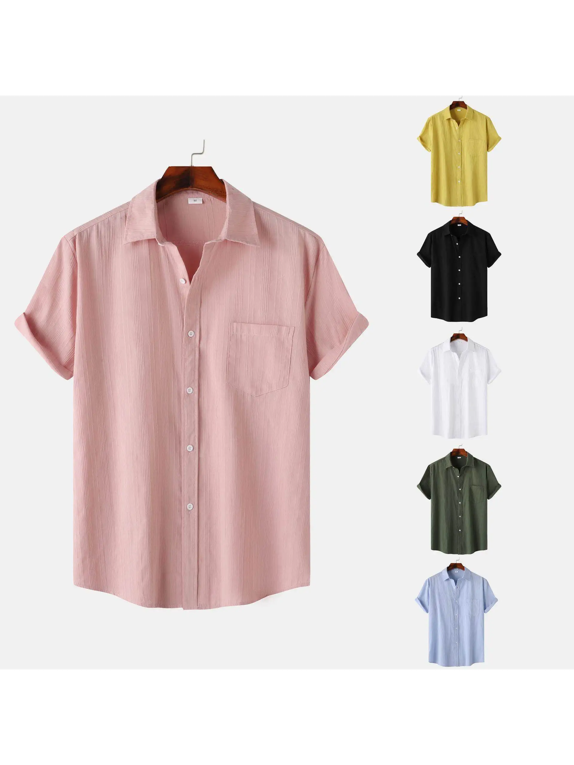 

Loose Short Sleeve Printed Shirt for Men Business Gentleman Style Summer Fashion Sport Scene Youth Suitable Thickened Fleece