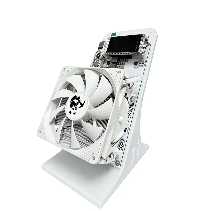 Bitaxe NerdQaxe++ 4.8TH/s Bitcoin Miner – 4X chip ASIC BM1370, 15J/Th, consumo energetico 68 W, WiFi 2.4G, mining open source