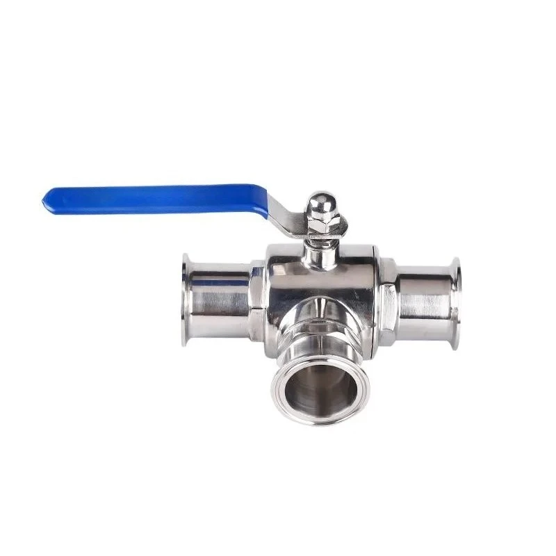 

Quick-loading three-way ball valve 304 stainless steel Kequan sanitary grade manual clamp type quick-opening 38 51 25T
