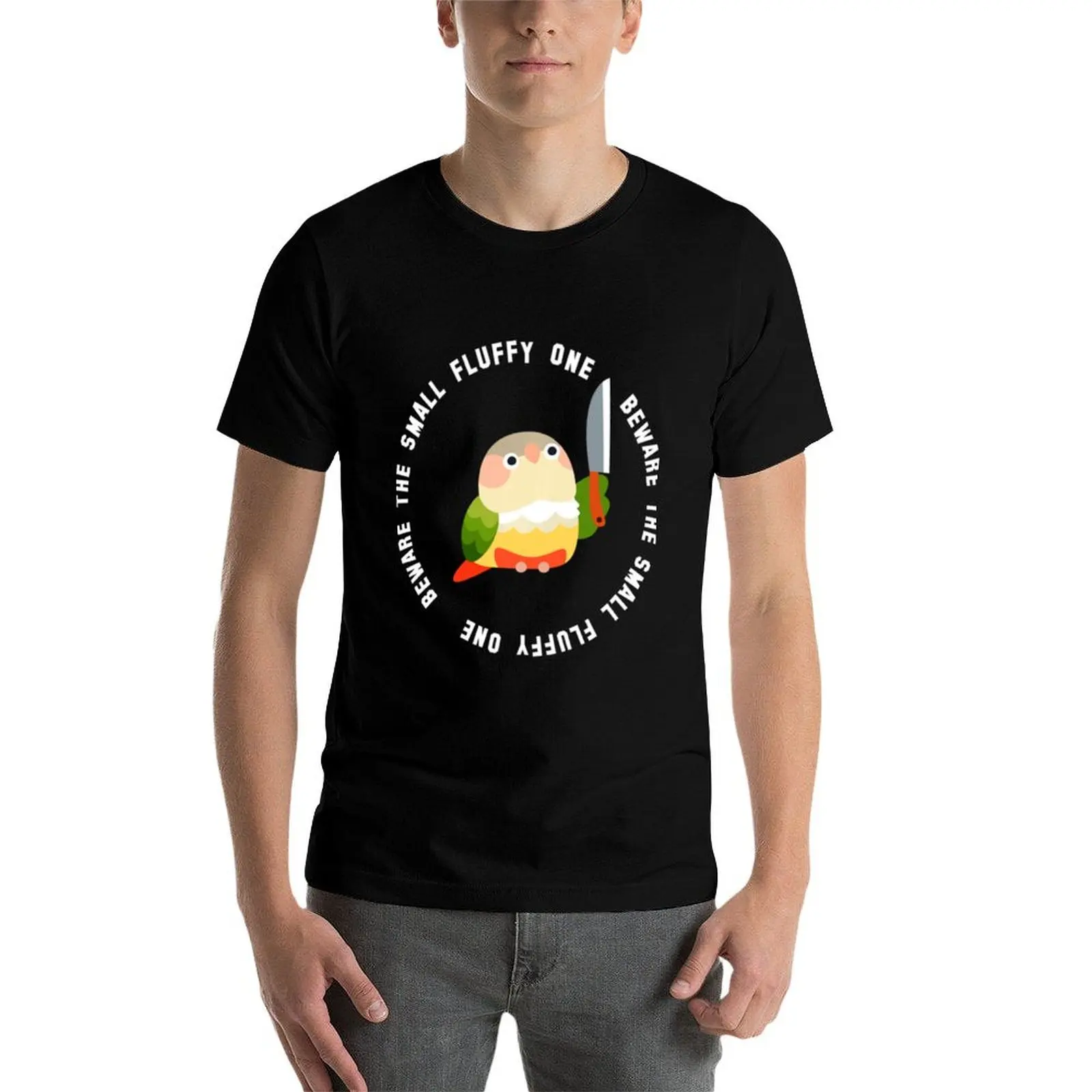 احذر من Stabby Pineapple Conure تي شيرت رجل تي شيرت جرافيك تي شيرت للرجل القطن تي شيرت مضحك