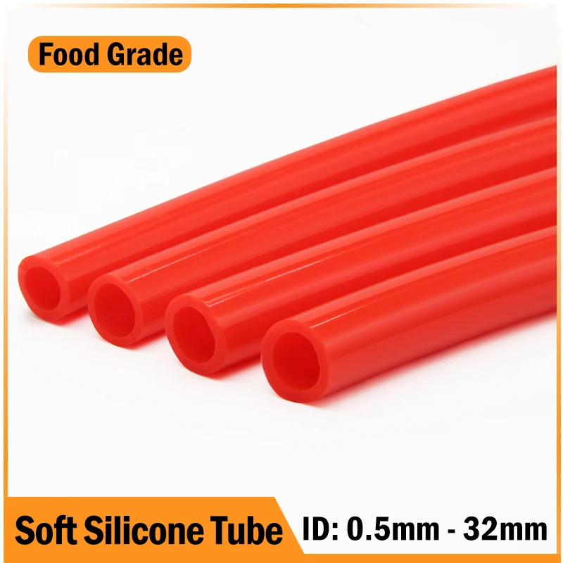 

1/3/5/10M Red Food Grade Silicone Tube ID 0.5~32mm OD 1~38mm Flexible Garden Rubber Hose Aquarium Soft Tubing Silicone pipe