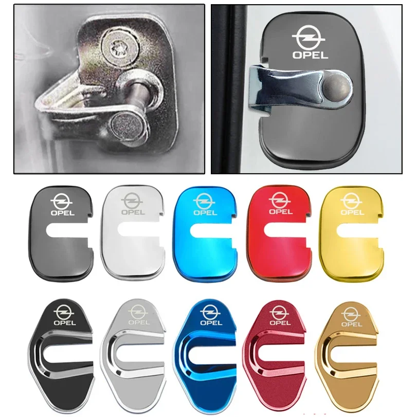 4Pcs Car Door Lock Covers for OPEL OPC Vauxhall Insignia Astra VXR Mokka OPC Zafira Antara Door Locker Cover Protection Stickers
