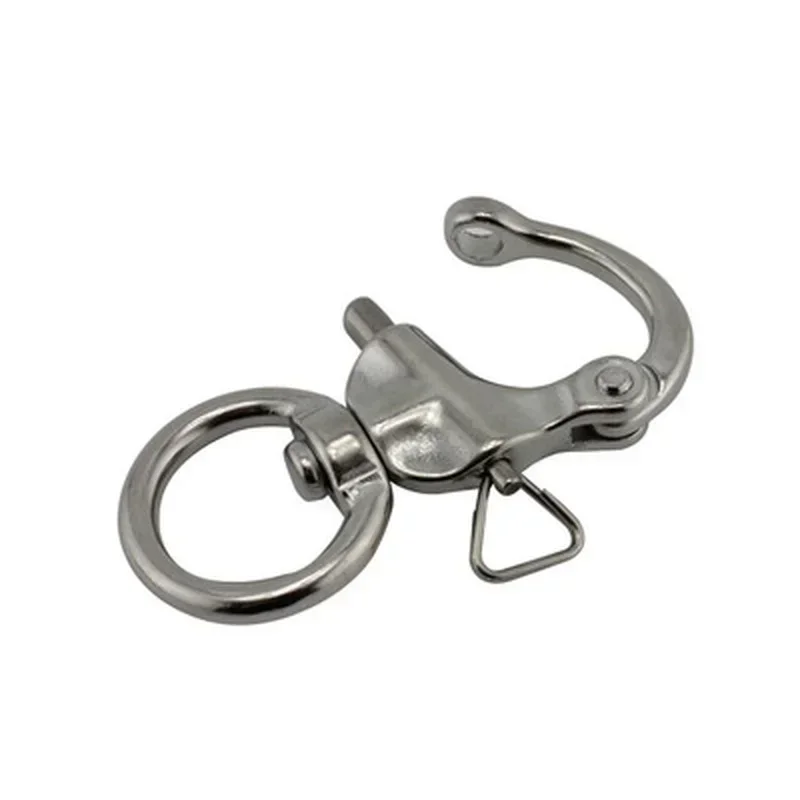 2pcs Round Stainless Steel Quick Release Swivel Shackle Mayitr Marine Boat Anchor Chain Eye Shackle Swivel Snap Hook Hardware