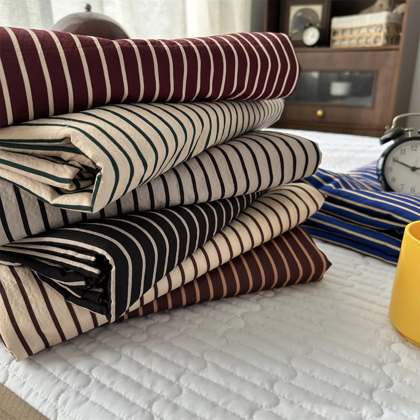 Japanese Style Lazy Striped Washed Cotton Single Piece Comforter Cover 150200cm Single Double 2m180cm Bedding Cover