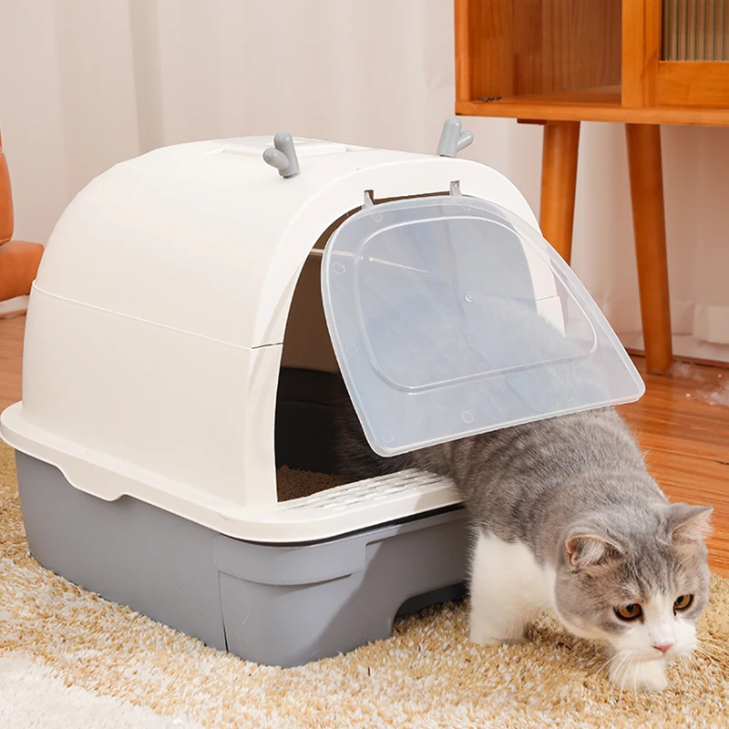 

The Cat Litter Box Is Fully Enclosed Oversized Odor-proof and Spatter-proof Open and Closed Dual-use Two-way Door Cat Toilet