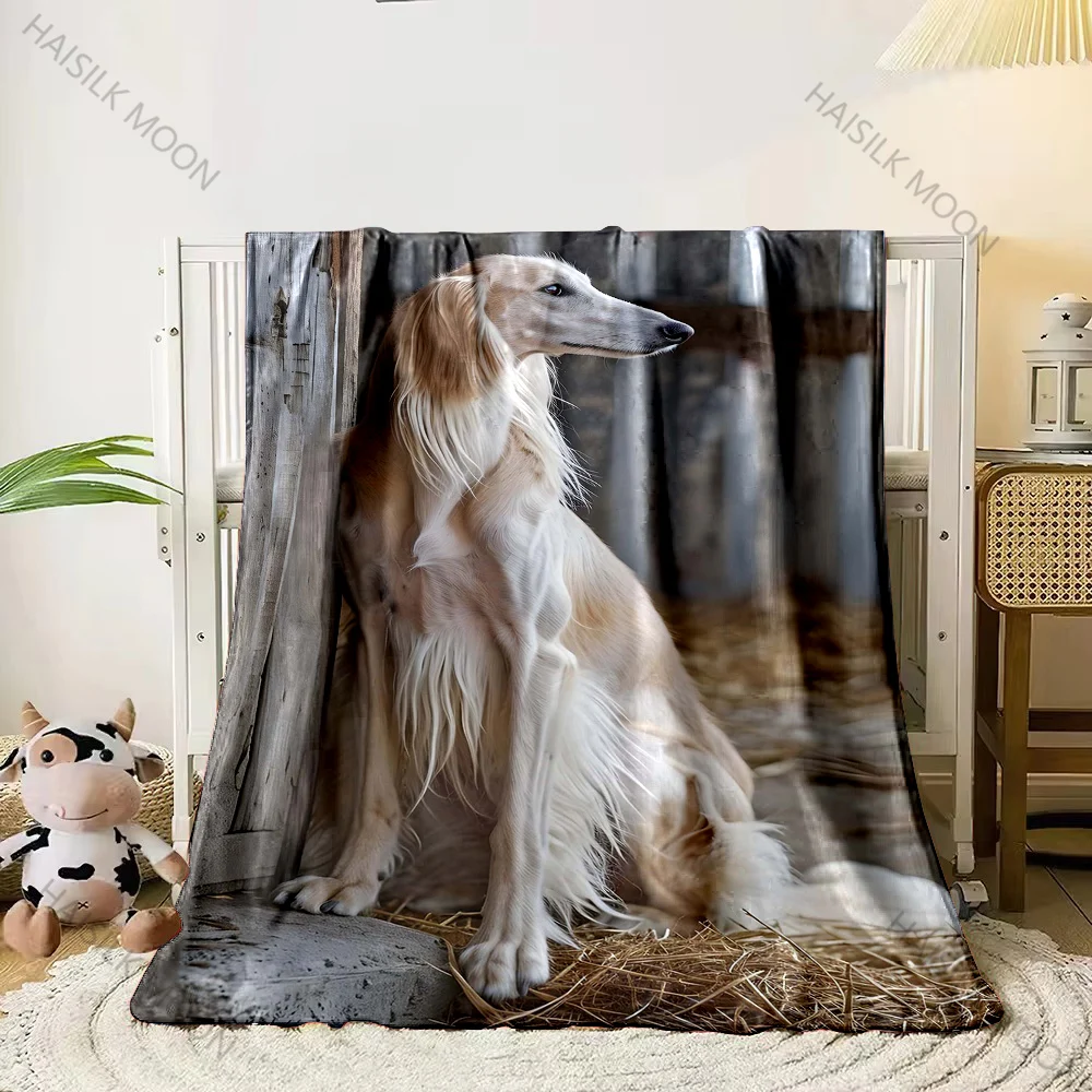 Nueva manta con estampado de mascotas, manta con estampado de Saluki, regalos navideños para familiares, amigos, dormitorio, sala de estar, oficina, sofá, manta para todas las estaciones