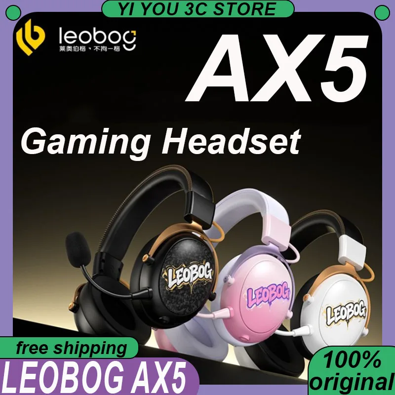 

Игровые наушники LEOBOG AX5, беспроводные Bluetooth-гарнитуры с шумоподавлением и микрофоном, 1500 мАч, наушники для ПК, киберспорта, ноутбуков