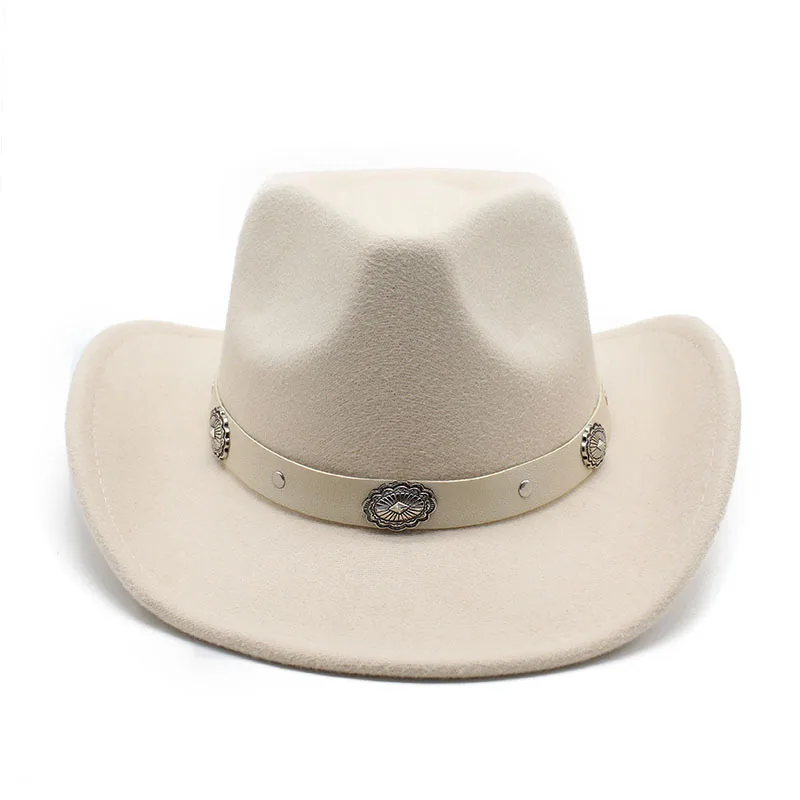 

New Western Cowboy Hat For Gentleman Men With Leather Band Wide Brim Cowgirl Jazz Cap Sombrero Hombre ковбойская шляпа