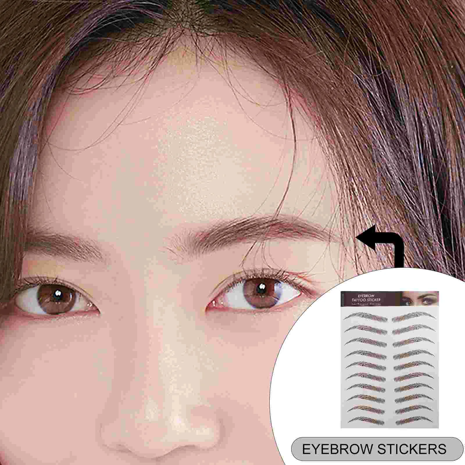 9 Sheets Waterproof Eyebrow Stickers Stencils Imitation Shaping Tool Transfer Artificial Makeup