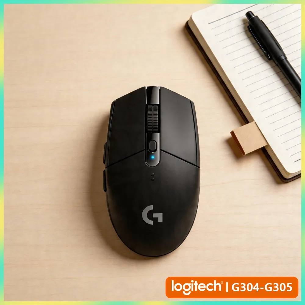 Wireless Logitech G305 Gaming Mouse, 12000 DPI HERO, 6 Custom Buttons, 250Hr Battery, 99G, PC Mac Laptop Compatible