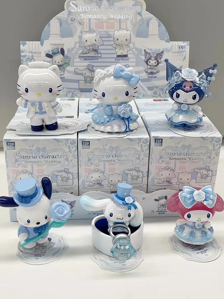 

Sanrio Wedd Series Blind Box Romantic Kawaii Hello Kitty Melody Cinnamoroll Desktop Decorations Trendy Gift for Girls Garage Toy