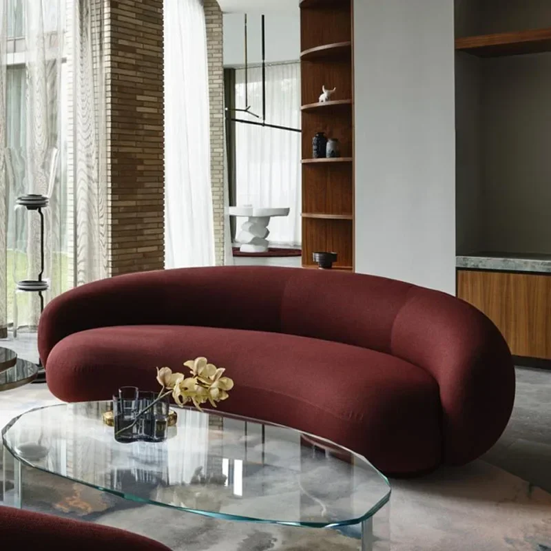 

Large Curved Simple Sofa Unique Soft Lazy Reading Recliner Floor Sofa Loveseat Designer European Salon Meuble Bedroom Furniture