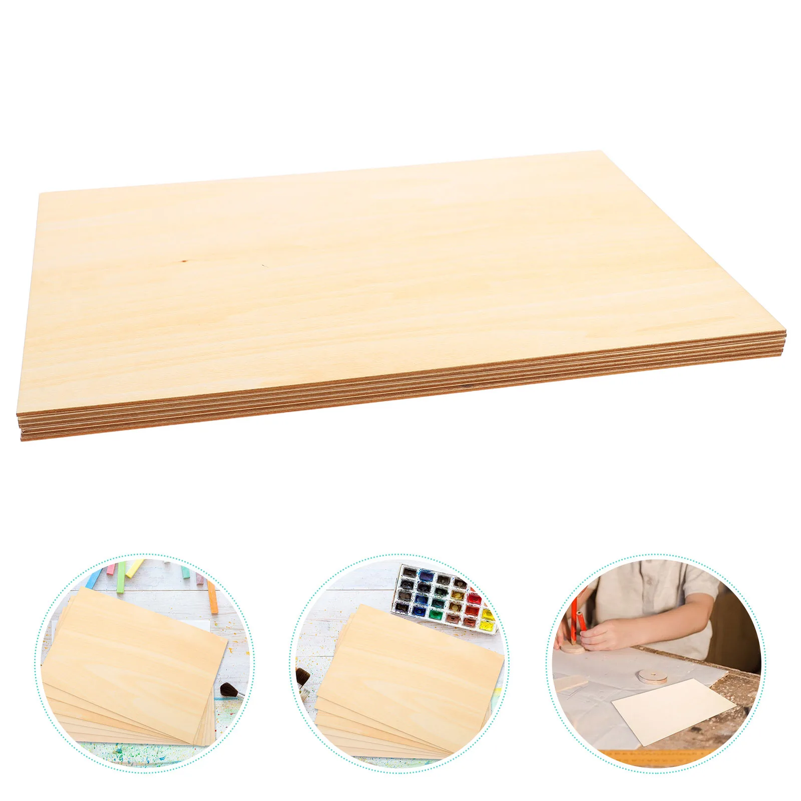 

6Pcs Rectangular Wood Boards Unfinished Wooden Sheets for Crafts DIY Models Painting Carving Wooden Cutting Boards