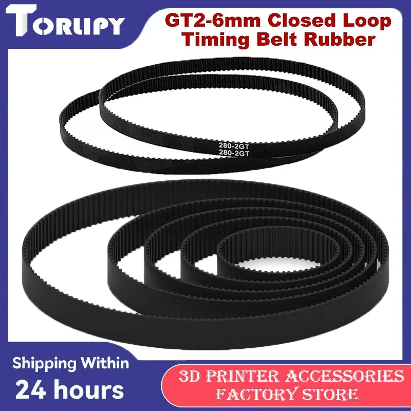 GT2 Closed Loop Timing Belt Rubber 2GT 6mm 3D Printer Part 112 120 122 158 200 280 300 400 610 852 1220mm Synchronous Belts Part