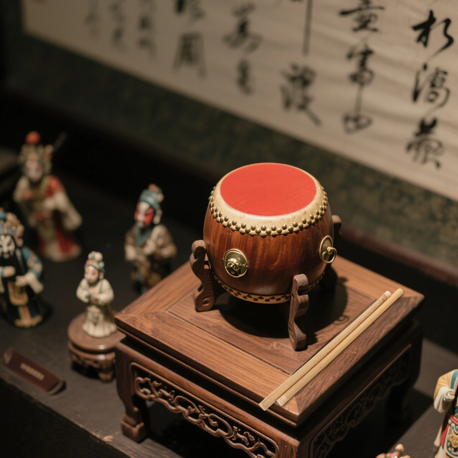 

1Pair Solid Bamboo Professional Drumsticks Antislip Grip Stable Sound Percussion Sticks for Marching Snare Bass Folk Music