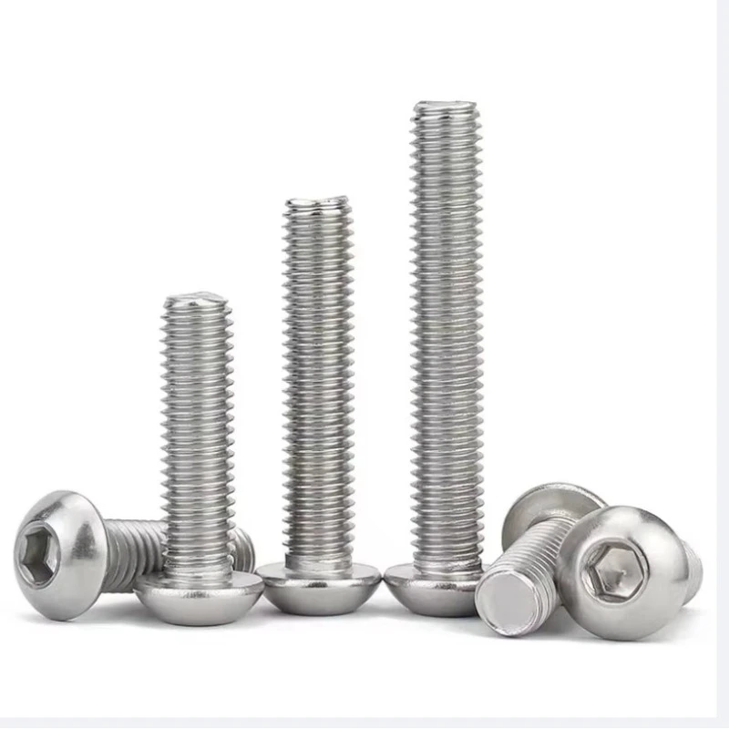 M3 M4 M5 M6 M8 M10 M12 Lengthened Pan Hex Socket Button  Allen Bolt Screw Round 304 Stainless Steel Screws L=50-150mm