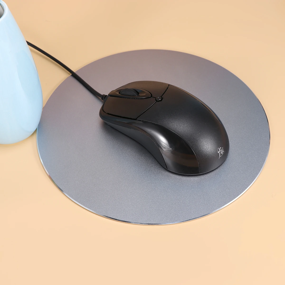 Alfombrilla redonda para ratón, círculo 200X, alfombrilla para ratón de aluminio, ordenador de escritorio, Metal, doble cara, antideslizante, accesorios para juegos