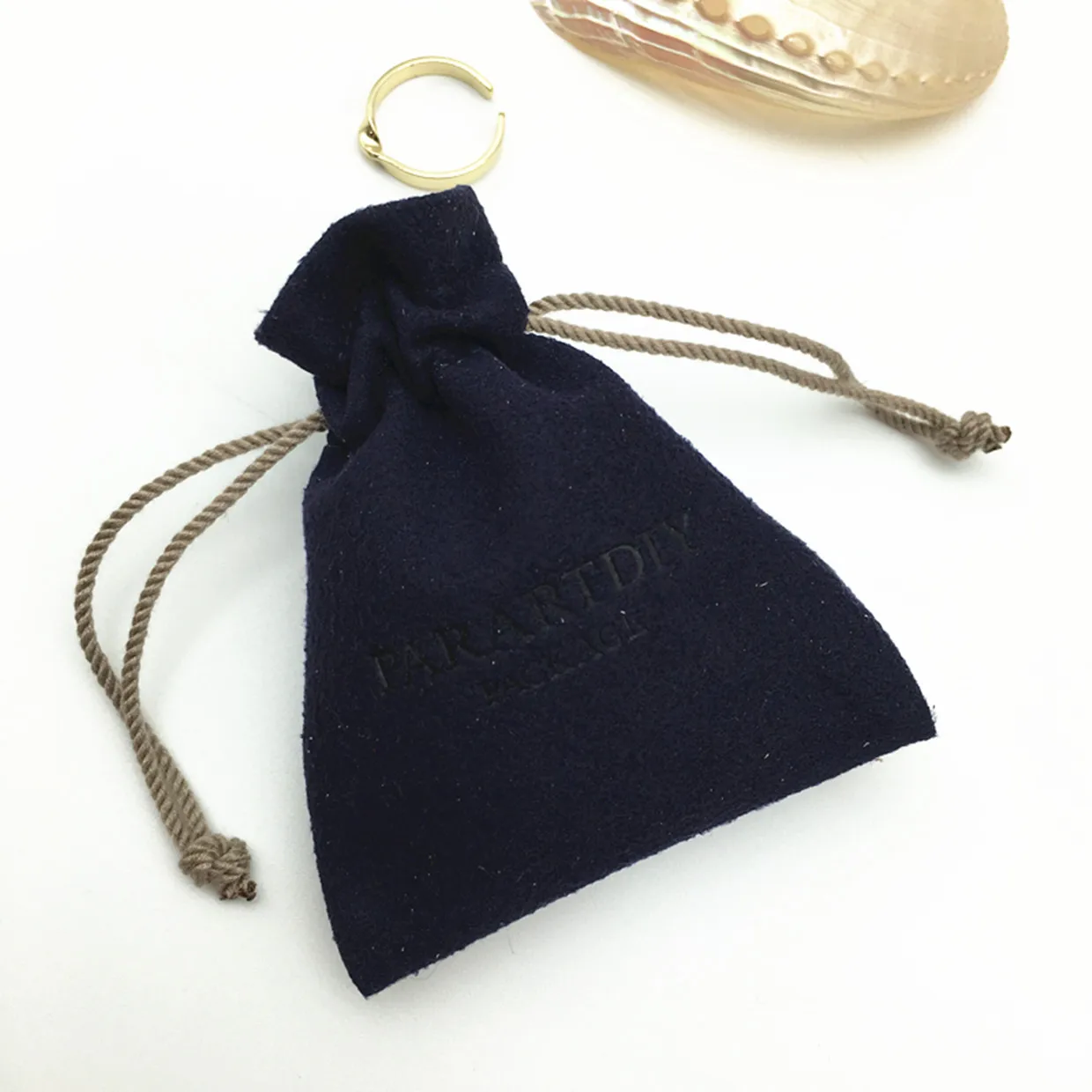 

black drawstring custom logo jewelry bag necklace bag custom bag small bag earrings packaging bag suede