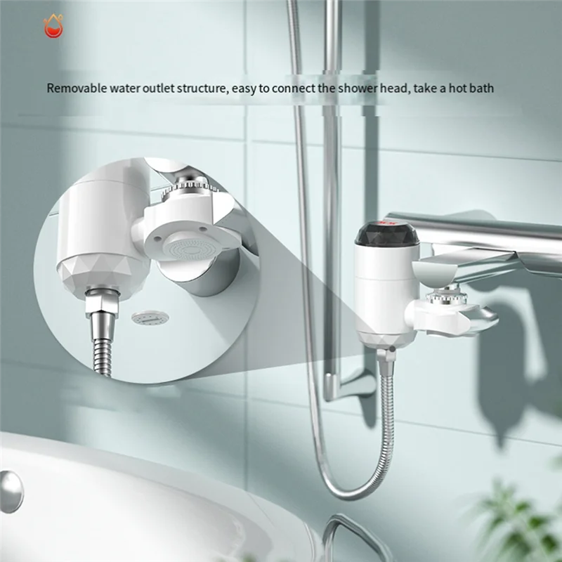 ABLJ Kitchen Electric Water Heater Tap Instant Hot Water Faucet Heater Cold Heating Faucet Instantaneous Water Heater US Plug