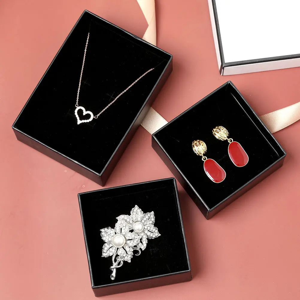 

6Pcs Jewelry Presentation Boxes Gift Packaging for Rings Earrings Necklaces Organizers Protective Cushioned Interior Compact