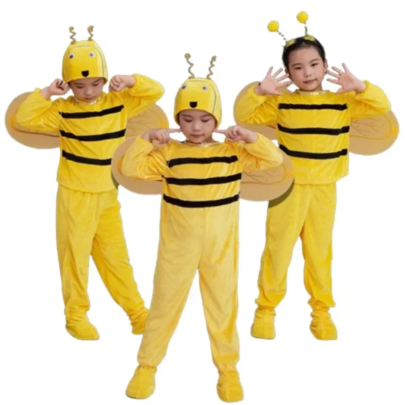 Bee Costumes for Children Halloween Honey Bee Costume Kids Little Bee Costume, Headband Dress Wings Leg Warmers