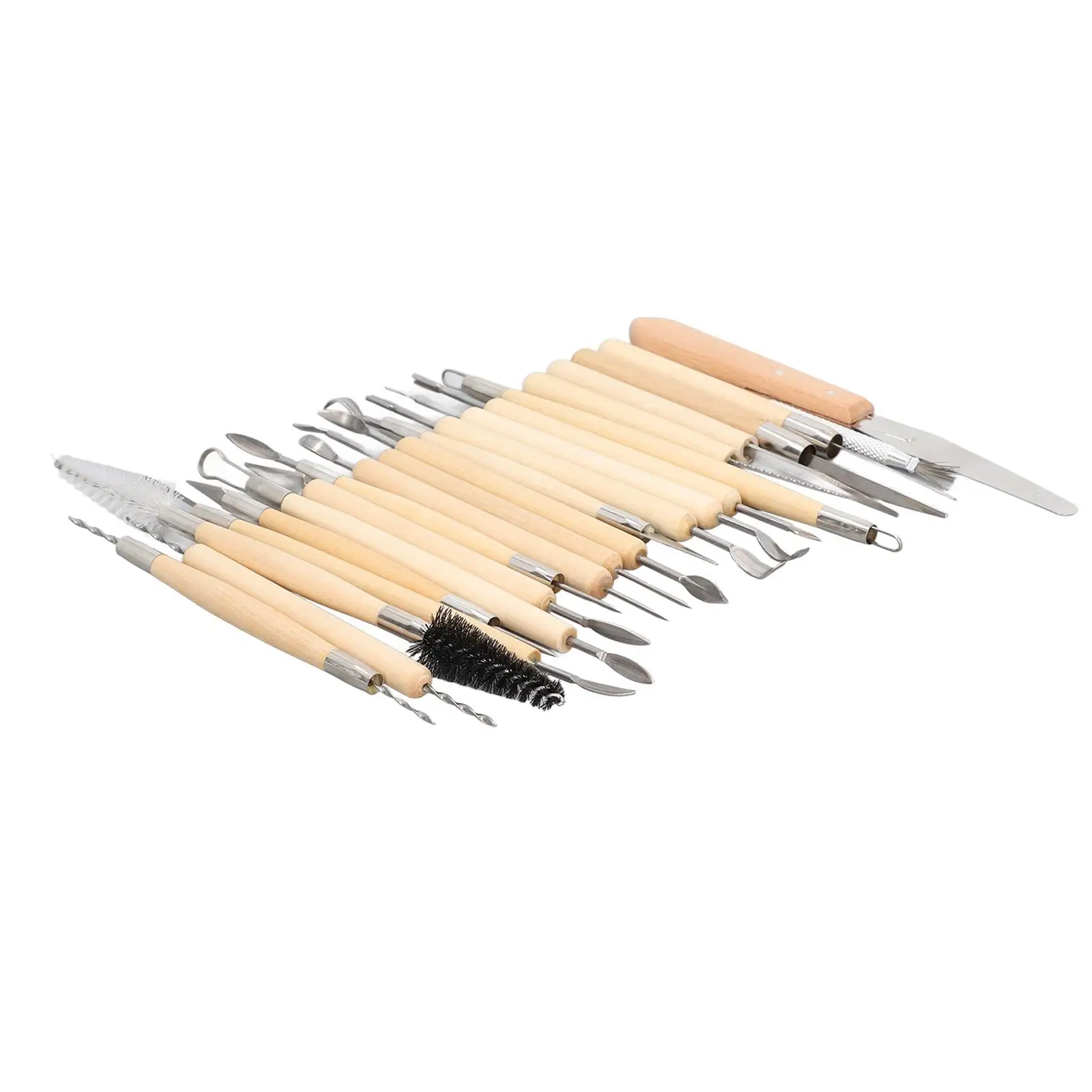 22Pcs Double-Ended Wooden Clay Sculpting Tools Set - Ceramic Carving Kit for diy Pottery & Craft Projects