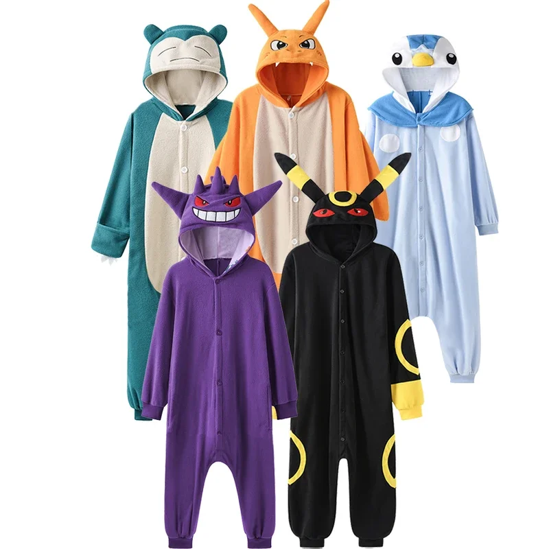 Charizard One-Piece Pajama Gengar Kigurumi Umbreon Onesie For Adults Piplup Women Full Body Pyjama Halloween Cosplay Costume