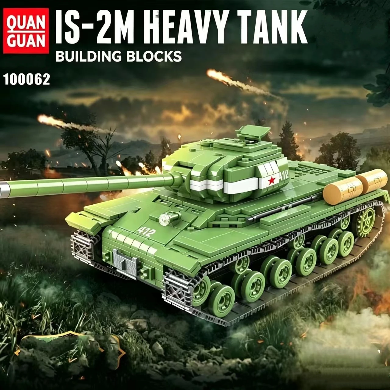 quanguan-100062-is‑2m-blocs-de-construction-de-char-lourd-briques-de-modele-militaire-avec-figurine-aleatoire-jouet-de-collection-pour-exposition